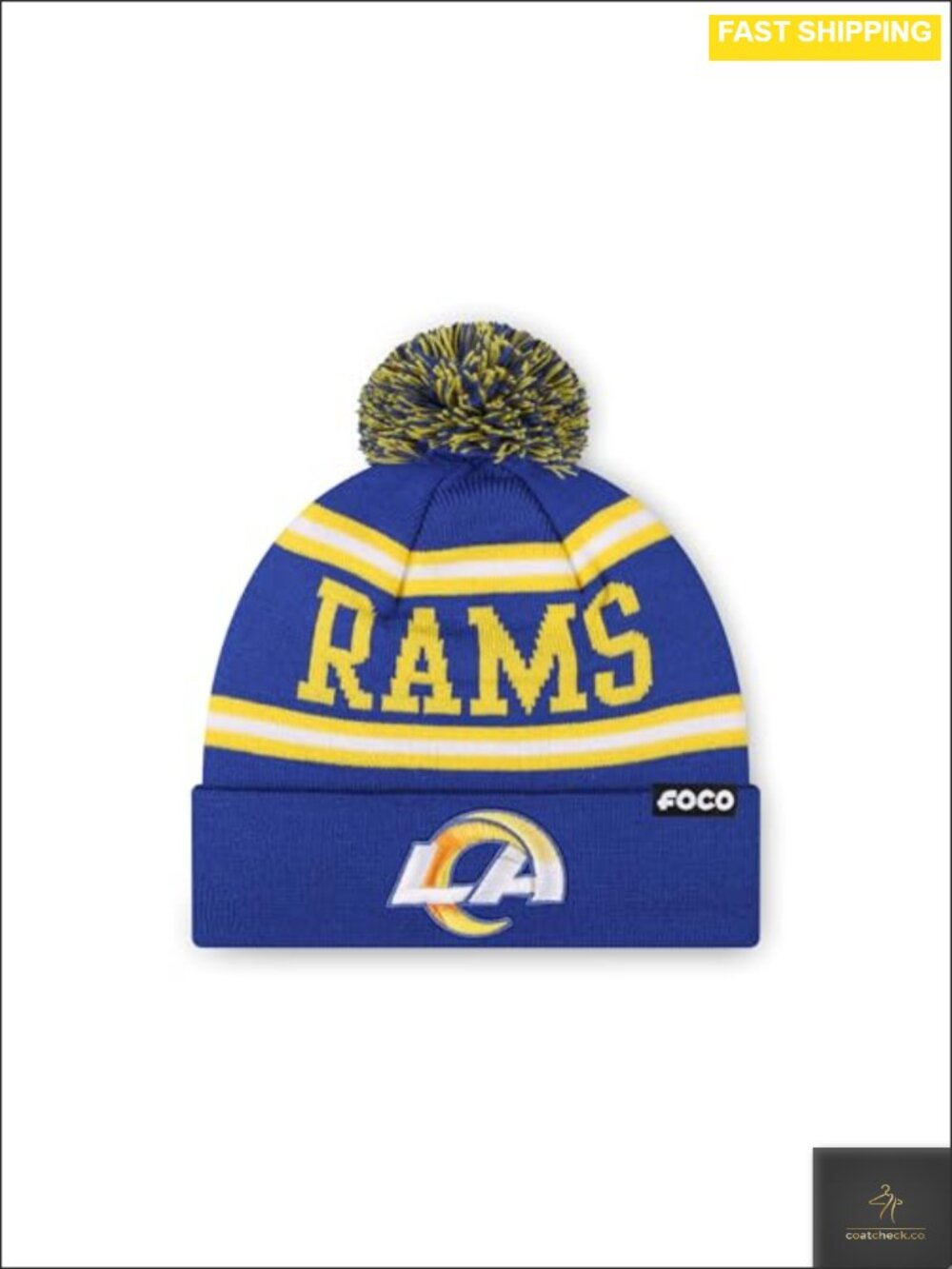 NFL Team Logo Stripe Pom Beanie Acrylic One Size Fits All
